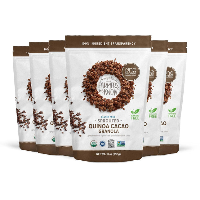 One Degree Organic, Foods Veganic, Sprouted Brown Rice Cacao Crisps, 10 Ounce (Pack Of 6)