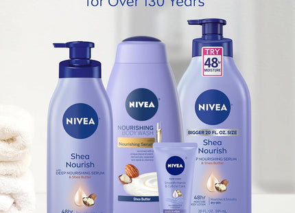 Nivea Shea Nourish Body Lotion, Smooth Sensation Body, Dry Skin Lotion with Shea Butter, Travel Size 2.5 Fl Ounce (Pack Of 1)