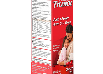 Tylenol Children's Fever Reducer & Pain Reliever, Oral Suspension, Ages 2-11, Cherry Blast 4 Fluid Ounces (Pack Of 6)