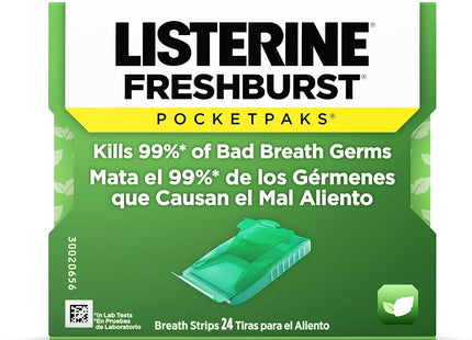 Listerine Pocketpaks, Fresh Breath Strips, Kills Bad Breath Germs, Freshburst Spearmint Flavor, 24-Strip (Pack Of 1)