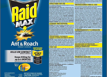 Raid Max Ant and Roach Spray, Insect Killer, Aerosol Can, 14.5 Ounce (Pack Of 3)