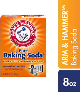 Arm & Hammer Pure Baking Soda, For Baking, Cleaning & Deodorizing, 8 Ounce (Pack Of 4)