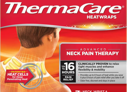 ThermaCare Neck, Shoulder, Wrist, Pain Relief Therapy Patches, Heat Wrap, 3 Count (Pack Of 7)