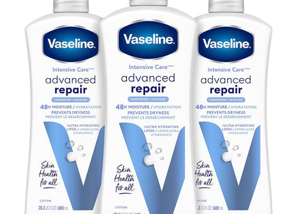 Vaseline Intensive Care Advanced Repair Moisture, All Skin, Pump Body Lotion, Fragrance Free, 20.3 fl Ounce (Pack Of 7)