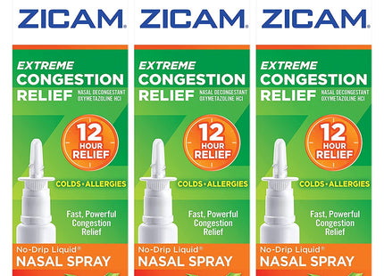 Zicam Extreme, Congestion Relief, No-Drip Nasal Spray, Soothing Aloe Vera, 0.5 Ounce (Pack Of 7)