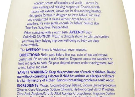 Aveeno Baby Nighttime Calming Comfort Bath, Body & Hair Wash - Lavender and Vani 18 Fl Oz (Pack Of 4)