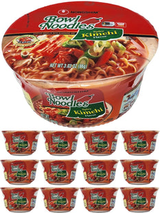 Nongshim Bowl Instant Noodle Ramen Soup, Spicy Kimchi Soup flavor, 3.03 Ounce (Pack Of 12)