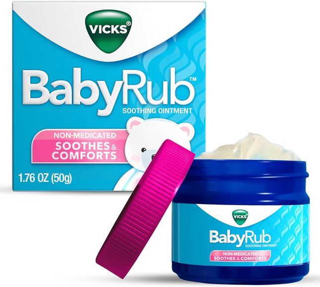 Vicks BabyRub Non-Medicated Soothing Chest Rub Ointment, with Eucalyptus 1.76 Ounce (Pack Of 5)