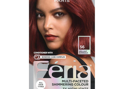 L'Oreal Paris Feria Permanent Hair Color, 56 Brilliant Bordeaux Auburn Brown (Pack Of 3)