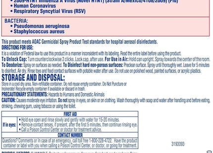 Lysol NeutraAir, 2 In 1 Eliminates Odors and Disinfects,, Air Freshener Spray, Driftwood Waters Scent, 10 Fl Ounce (Pack Of 24)