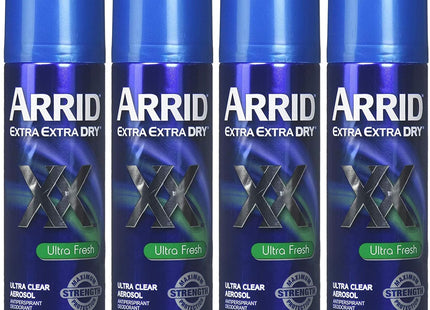 Arrid XX Extra Extra Dry, Ultra Clear, Antiperspirant Deodorant, Ultra Fresh, Aerosol Spray, 6 Ounce (Pack Of 4)