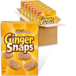 NABISCO Real Ginger Snaps Cookies, Ginger Old Fashioned Cookies, Crunchy Snack, 16 Ounce (Pack Of 12)