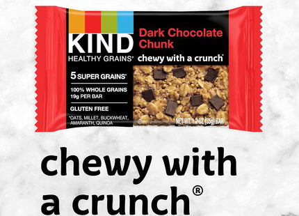 KIND Healthy Grain Bars, Gluten Free, Dark Chocolate Chunk Snack Bars, Healthy Snacks, 1.2 Ounce 5 Count Box (Pack Of 4)