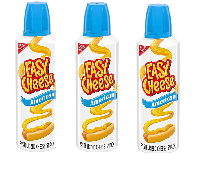 Nabisco Kraft Easy Cheese American Pasteurized Cheese Snack, 8 Ounce (Pack Of 3)