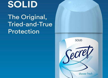 Secret Wide Solid, Antiperspirant and Deodorant, Shower Fresh Scent STICK, 1.7 Ounce (Pack Of 10)