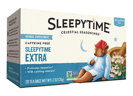 Celestial Seasonings Sleepytime Extra Well Tea, Caffeine Free Herbal Tea Bags, 20 Count (Pack Of 1)