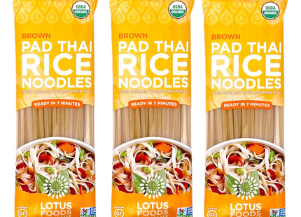 Lotus Foods Organic Brown Rice Pad Thai Asian Style Noodles, Stir Fry, Whole Grain, Non GMO, 8 Ounce (Pack Of 24)