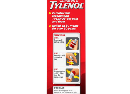 Tylenol Children's Fever Reducer & Pain Reliever, Oral Suspension, Ages 2-11, Cherry Blast 4 Fluid Ounces (Pack Of 6)