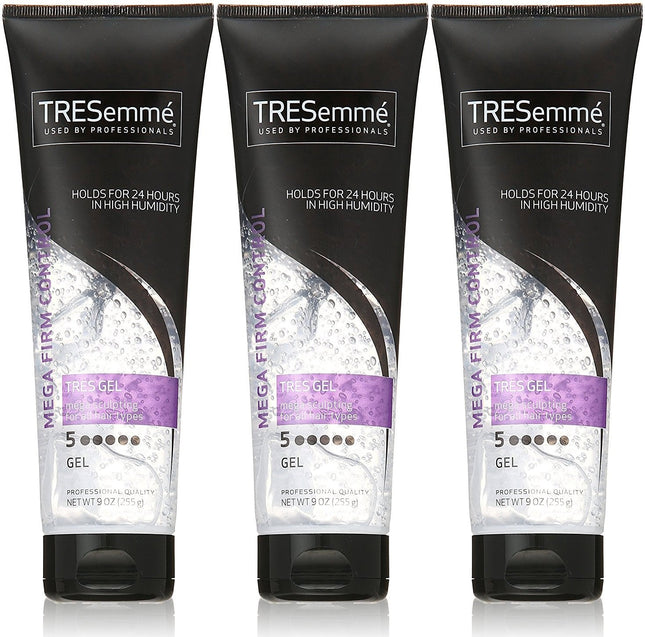 Tresemme Tres Two, Mega Control, Hair-Gel, for 24-Hour, Frizz Control #5, 9 Ounce (Pack Of 3)