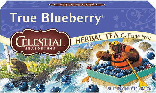 Celestial Seasonings Caffeine Free, Herbal Tea Bag, True Blueberry, 20 Count (Pack Of 12)