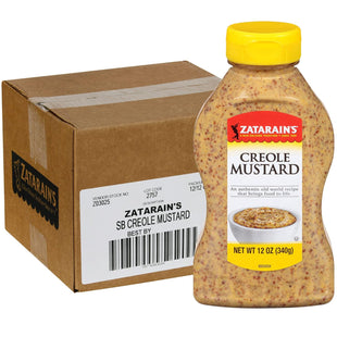 Zatarain's No Artificial Flavors Kosher Creole Mustard, Authentic Flavor, Marinades, And Dressings, Bottle, 12 Ounce (Pack Of 6)