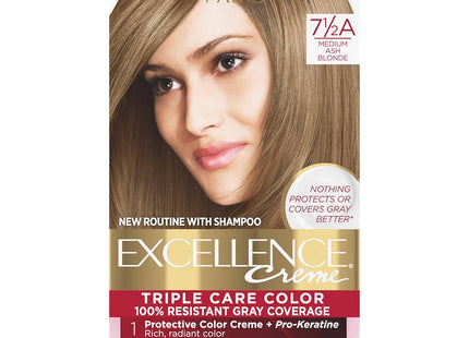 L'Oreal Paris Excellence Creme Permanent Hair Color, 7.5A Medium Ash Blonde (Pack Of 1)