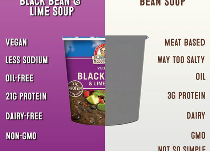 Dr McDougalls Right Foods Black Bean and Lime Big Cup Noodles Soup, 3.4 Ounce (Pack Of 3)