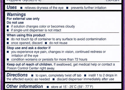 Bausch & Lomb Eye Drops, Dry Eye Therapy, 28 ct (Pack Of 12)