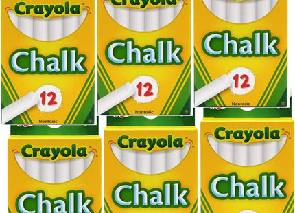 Crayola Nontoxic Chalk White 12 sticks per Box (Pack Of 3)