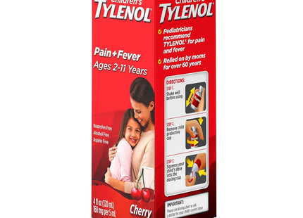 Tylenol Children's Fever Reducer & Pain Reliever, Oral Suspension, Ages 2-11, Cherry Blast 4 Fluid Ounces (Pack Of 6)