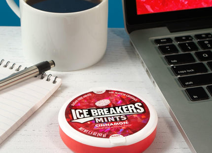 Ice Breakers cinnamon flavor crystals, Sugar Free, Fresh Breath, Mints Tin, 1.5 Ounce (Pack Of 2)