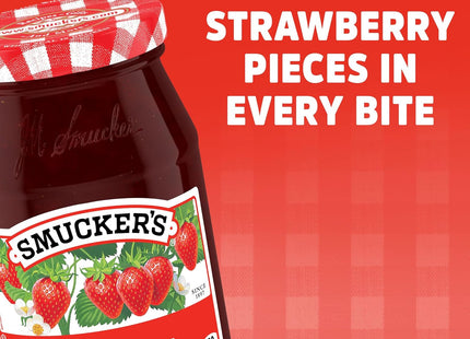 Smucker’s Strawberry Preserves, Strawberry Spread, Fiber-Rich, No Added Sugar, 12 Ounces