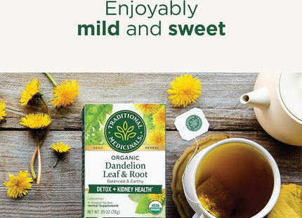 Traditional Medicinals Tea, Organic Dandelion, Leaf and Root Herbal Tea, 16 Count (Pack Of 3)