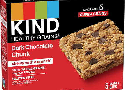 KIND Healthy Grain Bars, Gluten Free, Dark Chocolate Chunk Snack Bars, Healthy Snacks, 1.2 Ounce 5 Count Box (Pack Of 4)