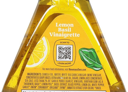 Newman's Own Lemon Basil Italian Vinaigrette Salad Dressing, No Artificial Flavors, Gluten-Free, 16 Ounce (Pack Of 1)