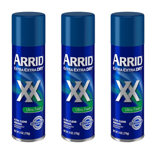 Arrid XX Extra Extra Dry, Ultra Clear, Antiperspirant Deodorant, Ultra Fresh, Aerosol Spray, 6 Ounce (Pack Of 3)