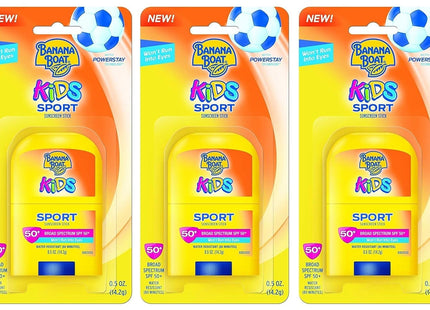 Banana Boat Kids Sport Broad Spectrum, Sunscreen Stick SPF50 Travel Size Sunscreen, 0.5 Ounce (Pack Of 12)