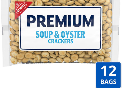 Nabisco Premium Original, Round, Bite Sized Soup & Oyster Crackers, Fat-Free, 9 Ounce (Pack Of 12)