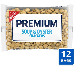 Nabisco Premium Original, Round, Bite Sized Soup & Oyster Crackers, Fat-Free, 9 Ounce (Pack Of 12)