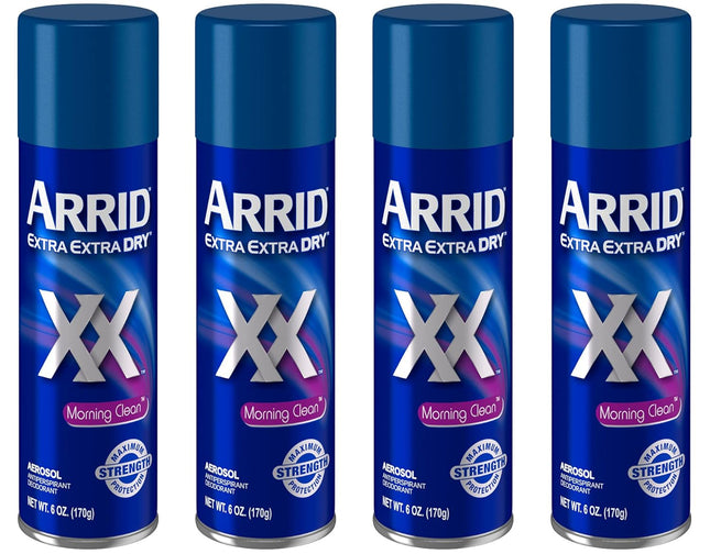 Arrid XX Extra Dry Antiperspirant & Deodorant, Morning Clean, Aerosol Can Spray, 6 Ounce (Pack Of 4)