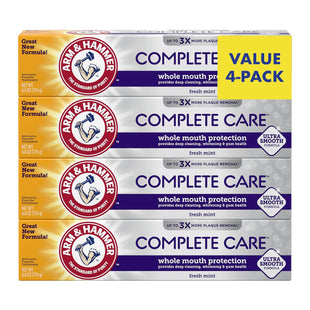 Arm & Hammer Complete Care, Stain Defense Fluoride Anticavity Toothpaste, 6 Ounce (Pack Of 4)