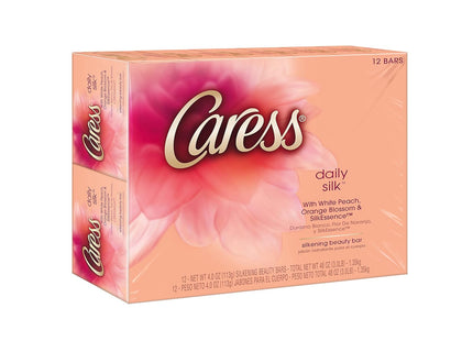 Caress Daily Silk Beauty Bars, White Peach & a Blend of Silk Orange Blossom, 4.25 oz 2 Bar (Pack Of 1)