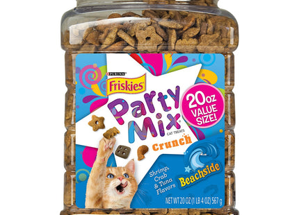 Purina Friskies Facilities Cat Treats, Party Mix Beachside Crunch Snacks, 20 Ounce (Pack Of 3)