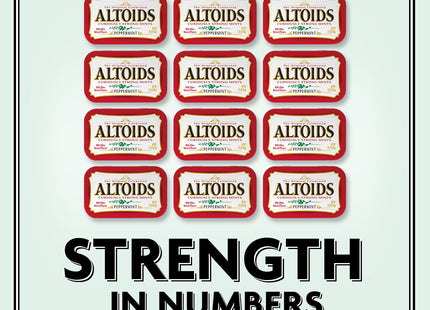 Altoids Classic Peppermint, Strong Breath Mints Hard Candy, Individual Packs Tin, 1.76 Ounce (Pack Of 3)