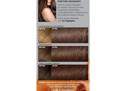 L'Oreal Paris Feria Permanent Hair Color, 50 Havana Brown Medium Brown (PacK Of 24)