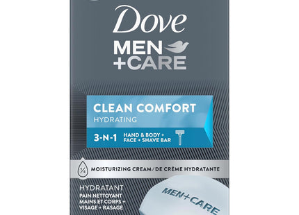 Dove Men+Care Moisturizer Cream, Body and Face Soap Bar, Clean Comfort 3.75 Ounce 6 bar Each (Pack Of 8)