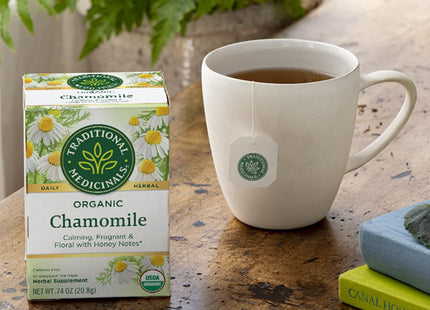 Traditional Medicinals Organic Chamomile Herbal Tea, Supports Healthy Digestion, 16 Count (Pack Of 2)