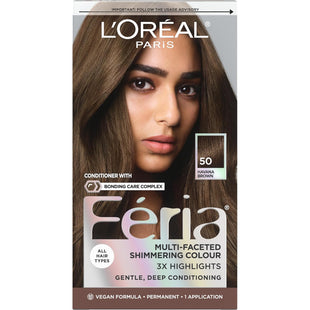 L'Oreal Paris Feria Permanent Hair Color, 50 Havana Brown Medium Brown (PacK Of 24)