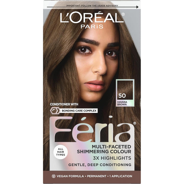 L'Oreal Paris Feria Permanent Hair Color, 50 Havana Brown Medium Brown (Pack Of 1)