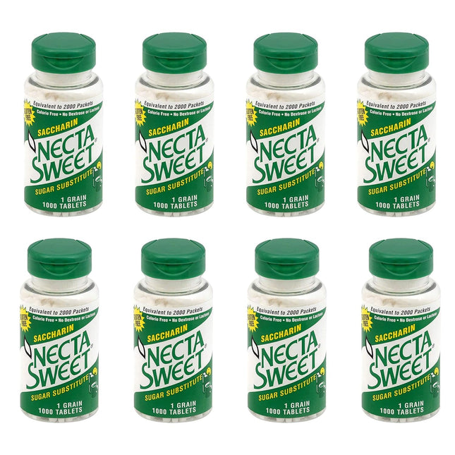 Necta Sweet 1-Grain Saccharin Tablets, Zero-Calorie Sugar Substitutes Tablet, 1000 Count Bottle (Pack Of 8)